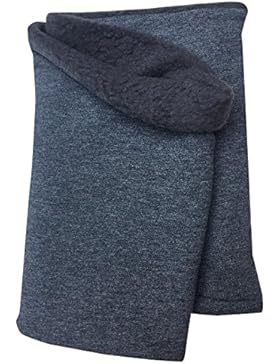 WOLLHUHN Warmes Halstuch, Zaubertuch, Schlupfschal, Schal einfarbig UNI mittelgrau, innen Fleece anthrazit, für...