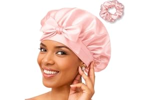 GOLDEN STAR BEAUTY Silk Bonnet Sleeping Cap For Women, Made of Real 100% Mulberry Silk, Soft and Easy to Use, Breathable & Adjustable Sleep Caps, Fine Hair Wrap - Night Head Cap for Curly Hair