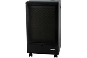 Orbegozo H 55, Estufa gas butano, 3000 W, triple sistema de seguridad, apta para gas butano y propano, sistema de seguridad por fallo en llama, asa para transporte, ruedas pivotantes, color negro