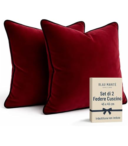2 Federe Cuscino Quadrate In Velluto Cristallo Rosso Vino 40x40 Cm, Morbide Per Divano E Camera Da Letto