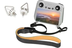 Airminti Sangle pour DJI Mini 3 Pro, Cordon Réglable pour DJI Mini 3 Pro RC, Matériau en Cuir PU, Confortable à Porter, Sangle de Cou Réglable pour Télécommande (Avec vis en Alliage D'aluminium CNC)