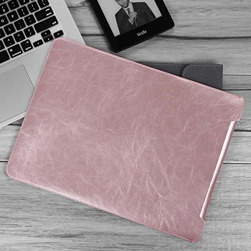 GENORTH® Laptop Hülle Wasserdicht Mikrofaser PU Leder für MacBook Air &Macbook Pro 13.3 Zoll mit innen- und Außenbereich Mauspad(13 Zoll, Rose Gold) - 6