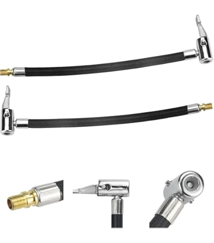 Ventilverlängerung Set - 2x 35cm Reifenfüllschlauch Mit Adapter Für Luftpumpen