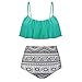 Produktbild Bikini-Set, LANSKIRT Damen Retro Stil Polka-Punkt mit Hoher Taille Badeanzug Bikini Set (L, Minzgrün)
