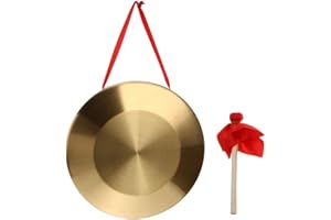 Generic Gong with Mallet, 42 cm/ 16.5inch Chinese Gong Tam Tam Gong Traditional Chinese Percussion Instrument, Copper Decorative Chau Gong for Home, Office