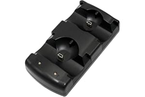 SENRN PS3/PS3 Move 2-in-1 Handle Charger PS3 Wireless Controller Dual-Seat Charger PS3 Move Dual Docking Station Charger with Charging Cable-Black