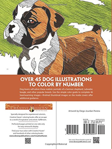 Creative Haven Dogs Color by Number Coloring Book (Creative Haven Coloring Books)