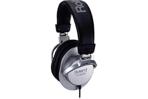 Roland Casque stéréo RH-200S, Couleur Argent, câble Droit - Un Casque de Monitoring au Son Clair et précis, Confortable pour Travailler en Studio