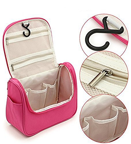 CINEEN Wasserdicht Kosmetiktasche Reise Make-Up Kosmetikkoffer Verfassungsbeutel Schminktasche Kulturbeutel Zweischichtig Klein Tupfen Toiletry Bag Handtasche - 3