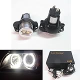 1 par de bombillas para faros LED para BMW con halo de alta potencia, 2 bombillas de 6 W de potencia cada una (12 W en total).