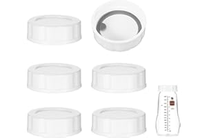 YYLAIIRE 6 Stück Weiß Flasche Deckel Reiseverschlüsse Kompatibel mit MAM Flaschen, Baby Flasche Deckel Auslaufsicher, Muttermilch Aufbewahrung, Fläschchen Baby Zubehör Weiß, Wiederverwendbar