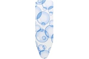 Brabantia - Housse Table à Repasser C - PerfectFlow Tout-En-Un - Innovant à Trois Couches - Conçue Pour la Vapeur - Absorber Toute la Condensation - 100% Coton Résistant - Bubbles - 124 x 45 cm