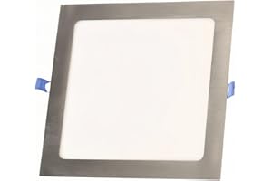 ONSSI Placa LED de Techo 20W 2000lm,Cuadrada 220x220mm Blanco Frío (CCT Regulable en Blanco-Neutro-Cálido) Panel LED Níquel Super slim Empotrado Downlight Led (Marco Plata)