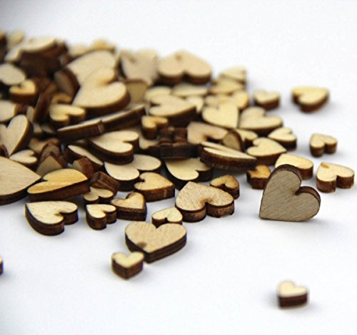 PsmGoods® 200PCS geschnitzte hölzerne Herz-Tabellen-Party Konfetti Scatter Craft (Love Style) - 2