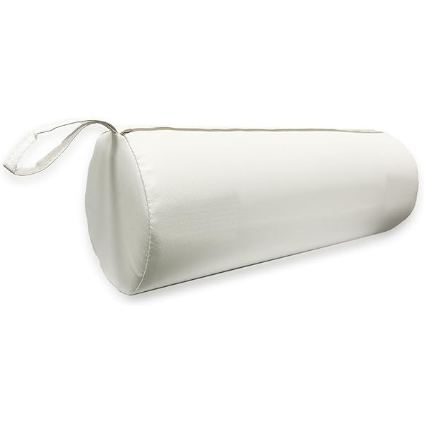 Cuscino A Rullo Per Yoga 30x20cm - Nero In Similpelle Con Imbottitura In Schiuma