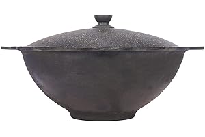 PODARI Kazan Topf aus Gusseisen mit Deckel, für Utschak geeignet, Outdoorküche Gulasch Kanone Kasan