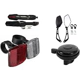 BICYCLE ACCESSORY COMBINATION SET OF 4 (MIRROR, BELL, FENDER REFLECTOR)