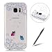 Produktbild Samsung Galaxy S7 Edge Hülle,Samsung Galaxy S7 Edge Silikone Etui,Feeltech Weiche TPU Gel Rückdeckel Schutzhülle [Crystal Clear] Durchsichtige Bunte Malerei sehen durch rückseitige Abdeckung mit [Frei Stylus Pen] Leichte kratzfeste stoßdämpfende Hülle für Samsung Galaxy S7 Edge - Blütenblatt u. Schmetterling