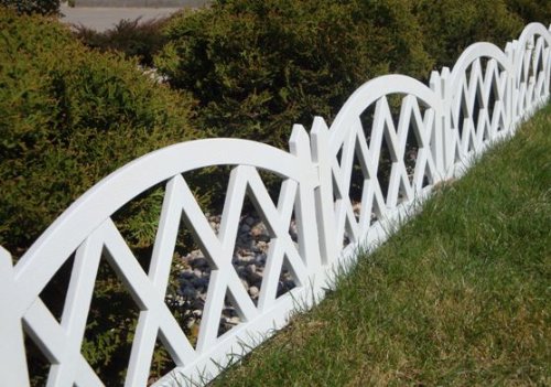 Frühlingsangebot Set Zaun Rasenkanten Beeteinfassung Palisade Beetumrandung Garten Rasen Zierzaun Gartenzaun in weiß zu 2,40 m - 7