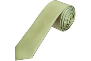 TIES R US Plain Sage Green Satin Skinny Boys Tie