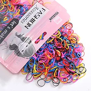 Small Size, Deep Colors: Youxuan Kids Elastics No Damage Colored Hair Bands Fashion Girls Hair Ties 1000 Count Small Size