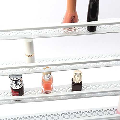 Dazone® 6-tier Metall Herz Nagellack Organizer Aromatherapie und ätherischen Ölen Regal Lippenstiftständer Aufbewahrung (Weiß) - 5