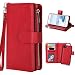 Produktbild iPhone 6/6S Lederhülle Rot, iPhone 7/8 Hülle Tasche, Purple Angel Magnet Leder Flip Case Abnehmbar Geldbörse Handtasche Kartenfach Book Cover im Ständer Stoßfest Handyhülle Schutzhülle Schale Etui