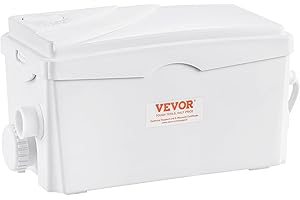 VEVOR 350 W do Maceratora, pompa toaletowa, macerator, 6000 l/h, przepływ, 7 m, głowica muszli klozetowej, zbiornik toaletowy z 3 wkładkami na wodę, do kuchni, łazienki