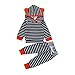Produktbild Kinderbekleidung,Honestyi Baby Kleidung Mädchen Niedlich Jungen Striped mit Kapuze Tops+ Hosen Outfits 2Pcs Set Pullover Sweatshirts Jacken (Marine, 12M/90CM)