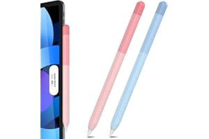 Delidigi Silicone Cover Compatibile con Apple Pencil 2 Generazione e Apple Pencil PRO(2024), Colore Gradiente Silicone Custodia Protettiva Coperchio Accessori (Blu/Rosa)