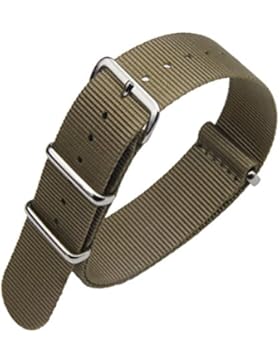 18mm khaki High-End-superior NATO Stil ballistisches Nylon Uhrenarmband-Bügel Ersatz für Männer geflochten