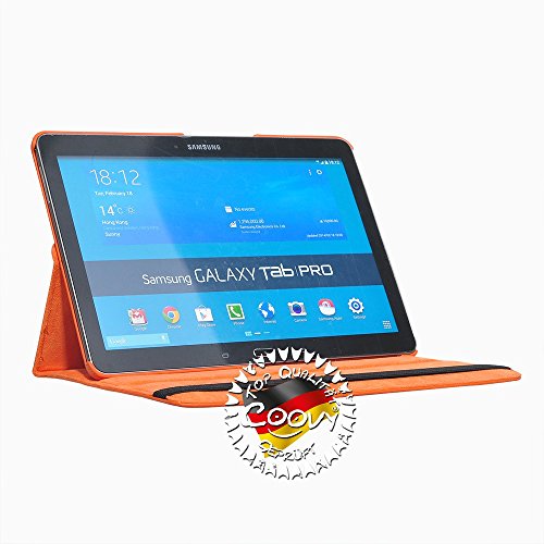 COOVY® 360° ROTATION COVER FÜR SAMSUNG GALAXY TAB PRO 10.1 SM-T520 SM-T525 SMART HÜLLE TASCHE ETUI CASE SCHUTZ STÄNDER Farbe orange - 4