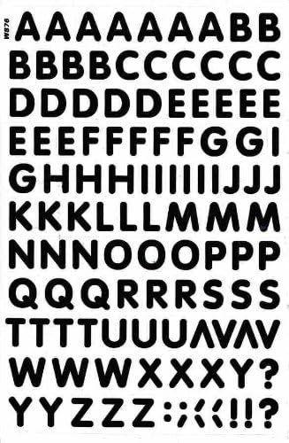 Consonant Letters Design -Black- Sticker sticker set character high: 18 mm - 1 Sheet dimensions 27 cm x 18 cm