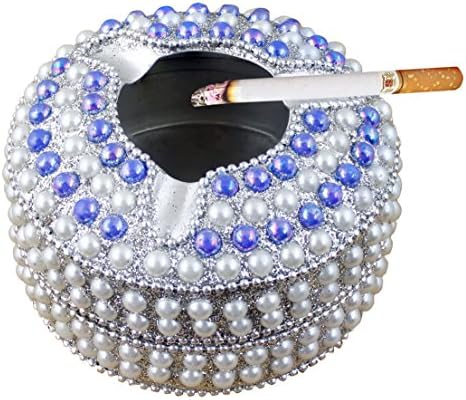 Ashtray with 3 Cigarette Holder- Decorative Round Colourful Ceramic Ash Tray Office &amp; Bar Indoor &amp; Outdoor