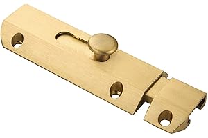 RECCISOKZ 1 pieza de perno de puerta de barril deslizante de latón puro grueso grueso cerradura de seguridad pestillo dorado tonto