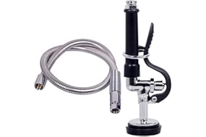 KOET Pre-Rinse Spray Head Pull Down Faucet Tap High Pressure Sprayer Stainless Steel w/Handle Grip & Hose Heavy Duty for Hotel Restaurant Home