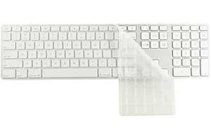 MiNGFi Silicone Clavier Coque de Protection/Couverture pour Apple USB Filaire Keyboard avec pavé numérique (2007-2016) Modèle A1243 US/ANSI Clavier - Transparent