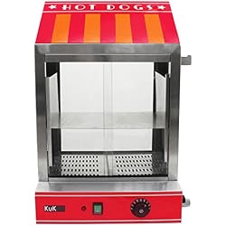 KuKoo - Cuiseur Vapeur pour Hot Dog, Machine Commerciale pour Hot Dog à Portes en Verre et Réchauffe Pain