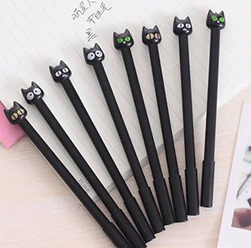 4 X Da.Wa Gel-Pen Kreatives Briefpapier Cartoon-Katze Form Stift Kugelschreiber,Schwarz,( 0.21 EUR / Stück) - 5