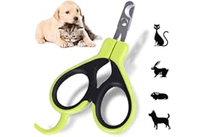 Angzhili Pet Nail Clippers - Cat Claw Clippers for Rabbit Puppy Kitten Kitty Guinea Pig Small Dog - Sharp, Safe,Anti-Scratch (Green)