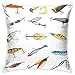 Produktbild HHOWE Soft Decorative Square Throw Pillow Case Cushion Covers Several Fish Hook Equipment Objects Trolling Angling Netting Gathering Activityfor Livingroom Bedroom with Invisible Zipper 18X18 Inch