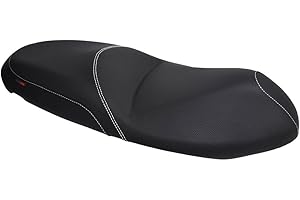 MOTO DISCOVERY Pokrowiec na siedzenie kompatybilny z Yamaha Majesty S 125 2014-2015 czarny z białymi szwami