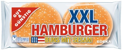 Preisvergleich Produktbild Gut & Günstig 4 XXL Hamburger Buns mit Sesam 300g