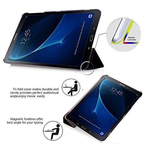 tinxi® Tab A 10,1 Tasche, Kunstleder Tasche für Samsung Galaxy Tab A 10,1 T580 10,1 zoll (25,65 cm) Schutzhülle Tasche Folio Tablet cover Flip Case Schutz hülle mit Standfunktion Sleep-Wakeup Funktion, don’t touch my Tab (nicht für P580 P585) - 3