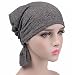 Produktbild Kingnew Chemo Cancer Kopftuch Hut Mütze Turban Headwear Damen Damen Ruffle Beanie Schal-Dunkelgrau
