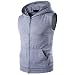 Produktbild CLOOM Herren T-Shirt Männer Top Muskelshirt Fitness Sommermode mit Kapuze Pullover Kurzarm Rundhals Basic Hemd Herren Slim Fit T-Shirt Männer Tees Herren Kurzarm Poloshirt Tank Top (M, Grau)