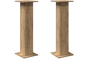 vidaXL Supports de Haut-parleurs 2 pcs chêne Artisanal Bois ingénierie, Support d'enceinte, Support d'enceinte de Bureau, Support d'enceinte HiFi