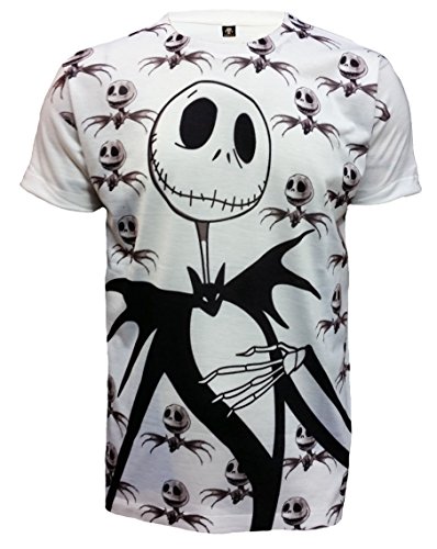 Trendgear Jack Skellington The Nightmare Before Christmas BAT Sublimation Unisex T Shirt (XL) White