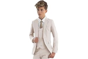 BOTONG Traje formal infantil de 3 piezas con solapa de pico; chaqueta, chaleco y pantalones, traje de fiesta, esmoquin para bodas