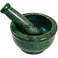 RJ kitchenware Store imam dasta okhali and masher okhali and musal motor and pestle marble Green Marble Mortar and Pestle Sets Ayurvedic medicine crusher bowl ceramic porcelain masher for Home.